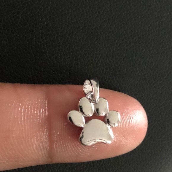 Sterling Silver Paw Print  Pendant - Picture 1 of 8